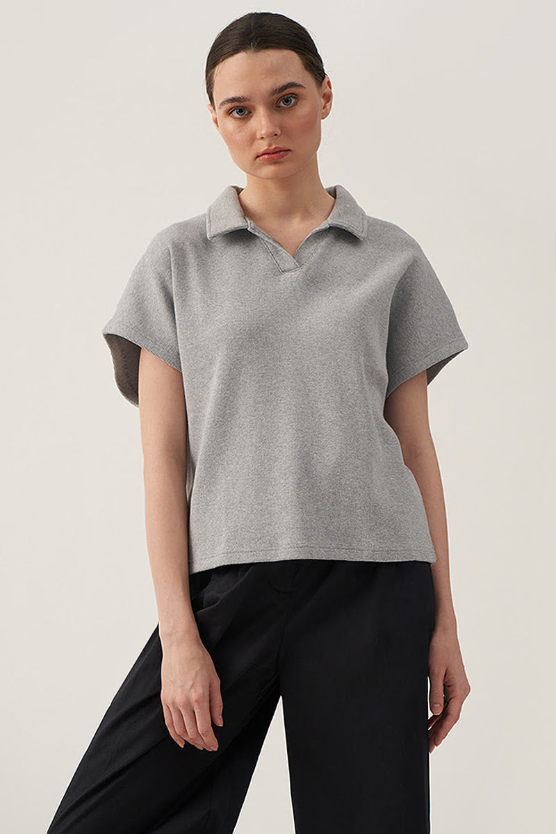 Women's Extended Sleeves Open Collar Top