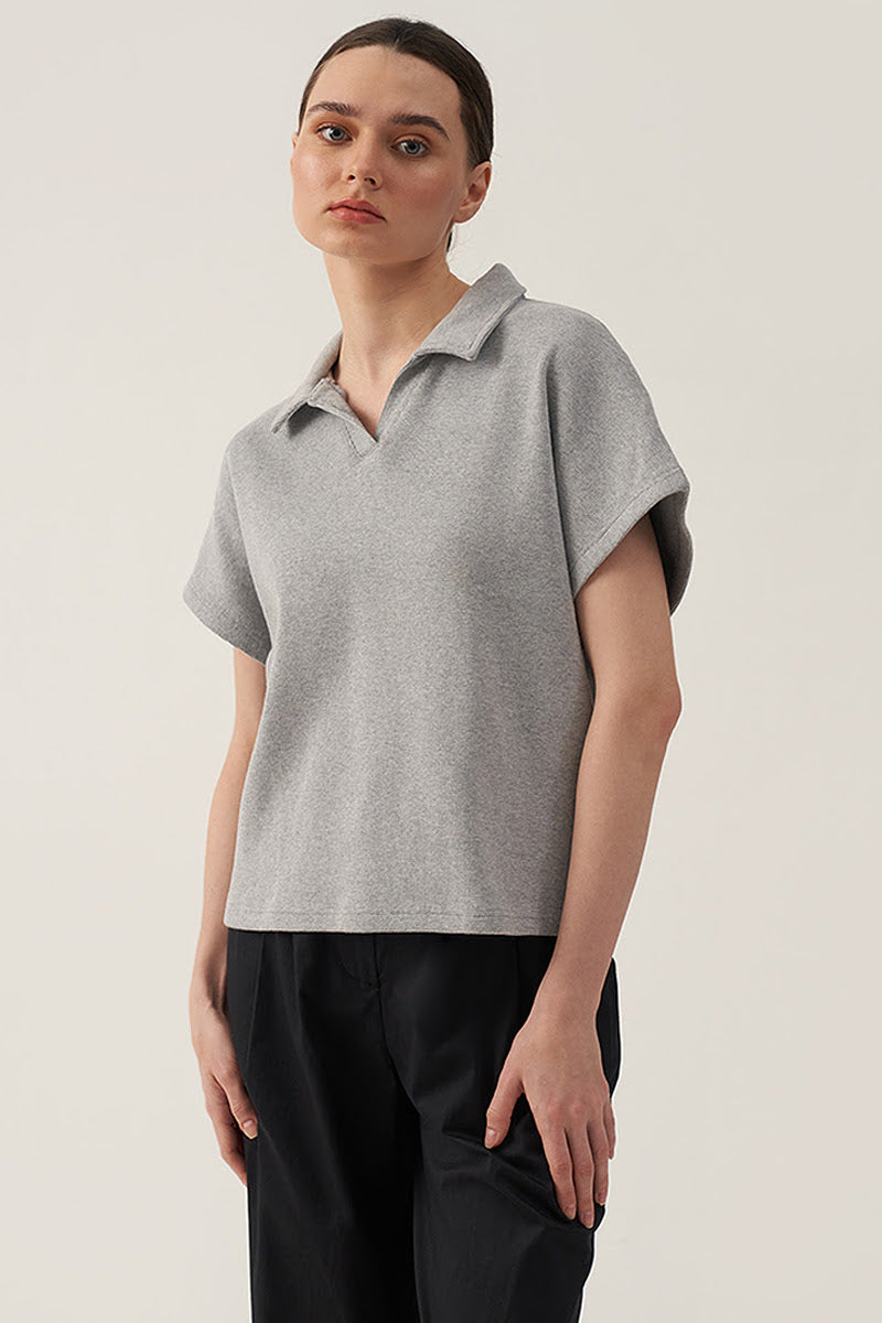 Women's Extended Sleeves Open Collar Top