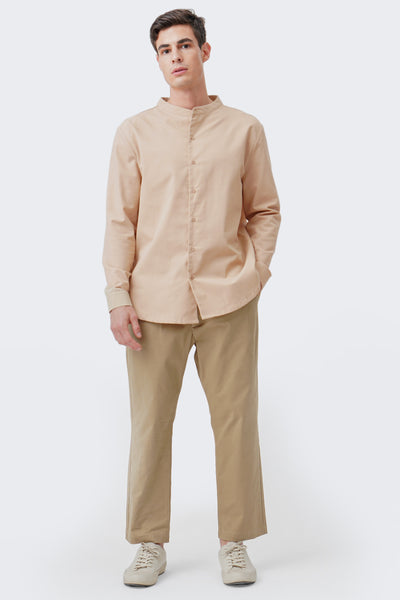 Unisex Stand Collar Long Sleeve Shirt