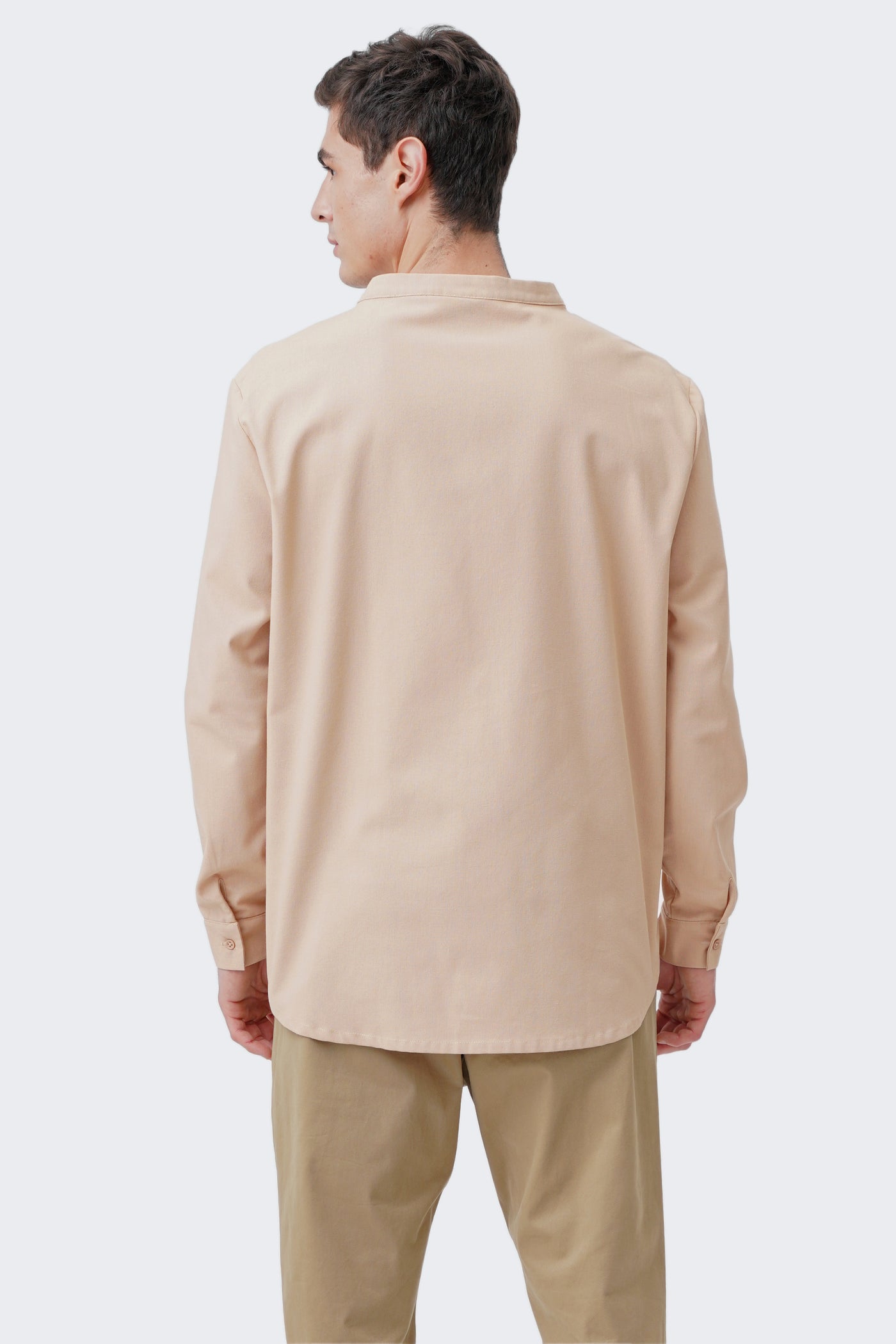 Unisex Stand Collar Long Sleeve Shirt