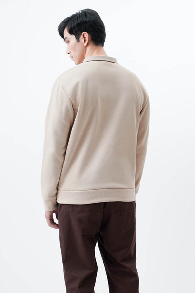 Unisex Cozy Open Ribbed Collar Pullover