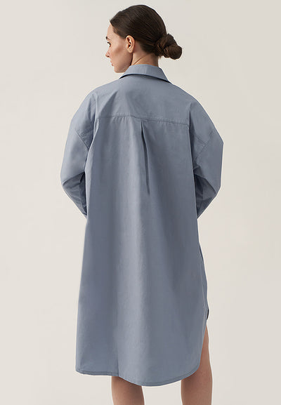 Women's Collared V Neck Curved Hem Dress