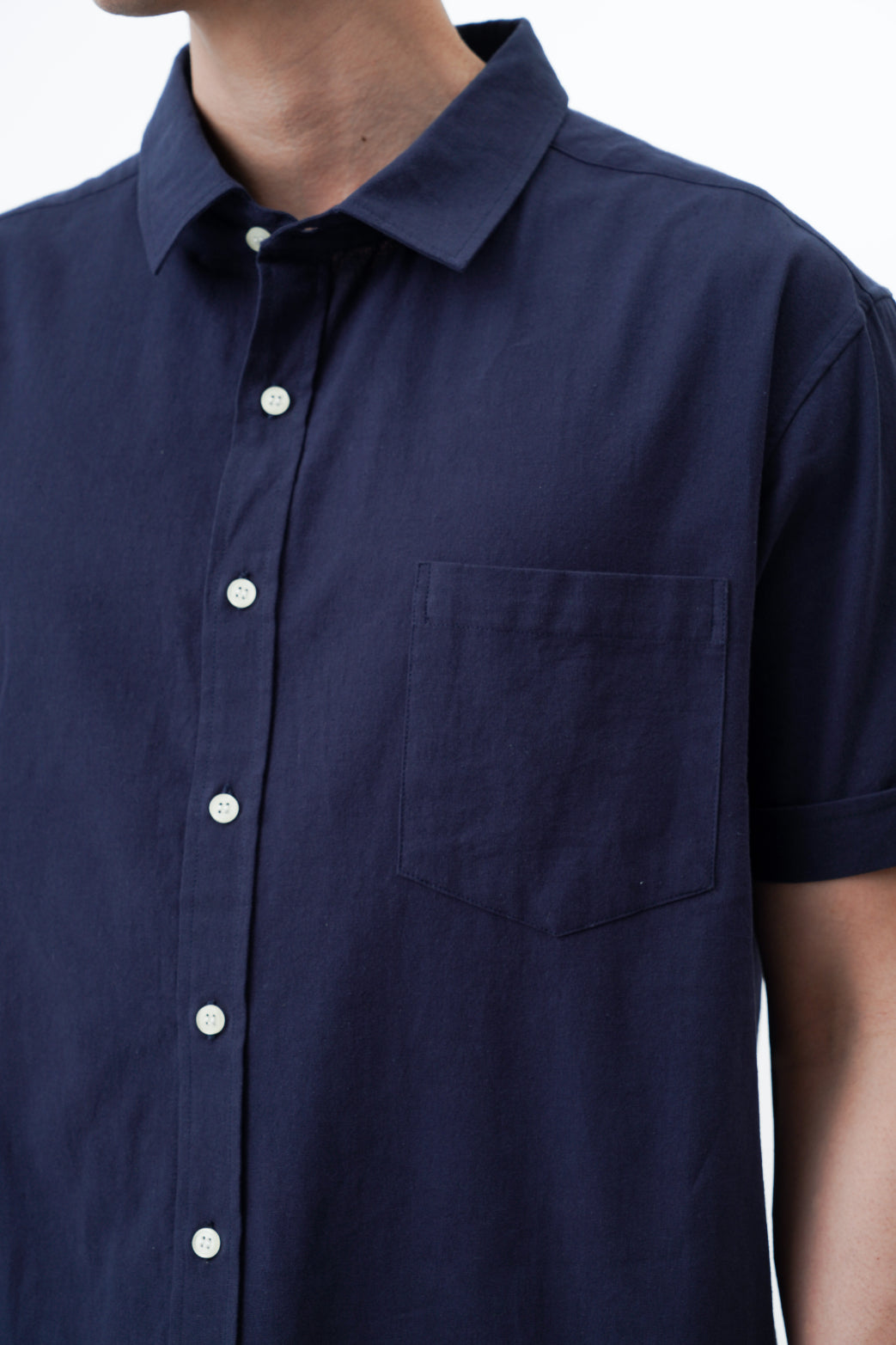 Men's Linen Blend Shirt with Chest Pocket