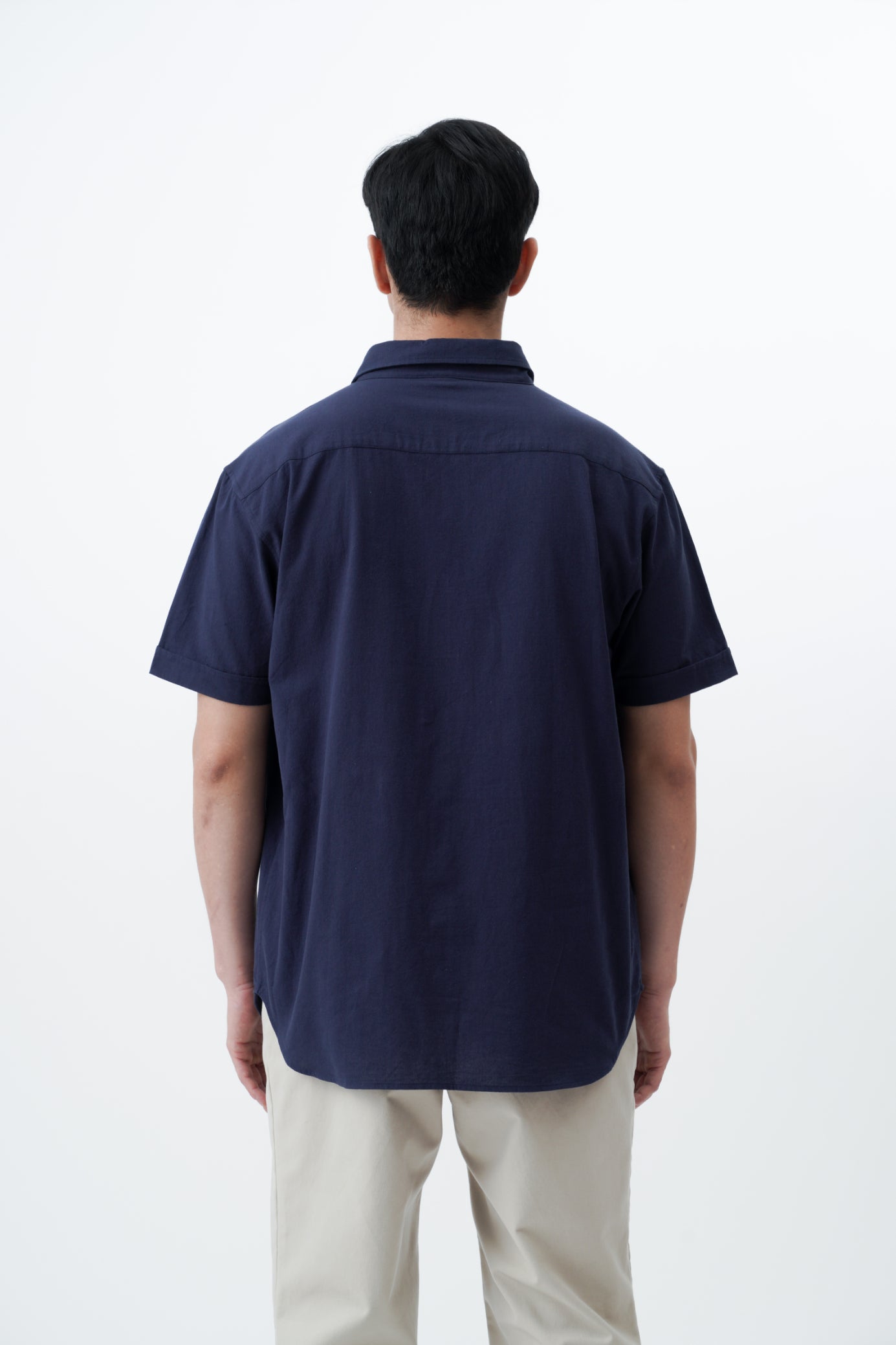 Men's Linen Blend Shirt with Chest Pocket