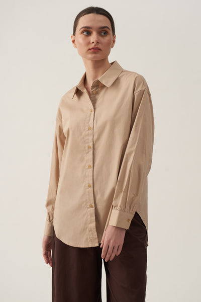 Women's Long Sleeve Gathered Cuff Buttondown Shirt - The New Standard