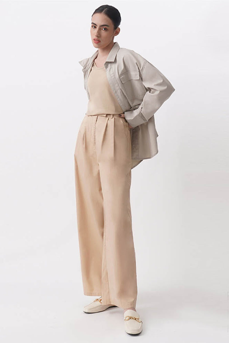 Women's Overlap Closure Straight Trousers - The New Standard