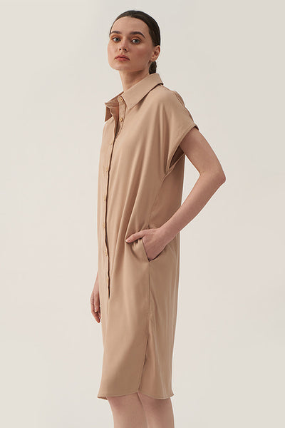 Women's Extended Sleeve Buttondown Midi Shirtdress - The New Standard