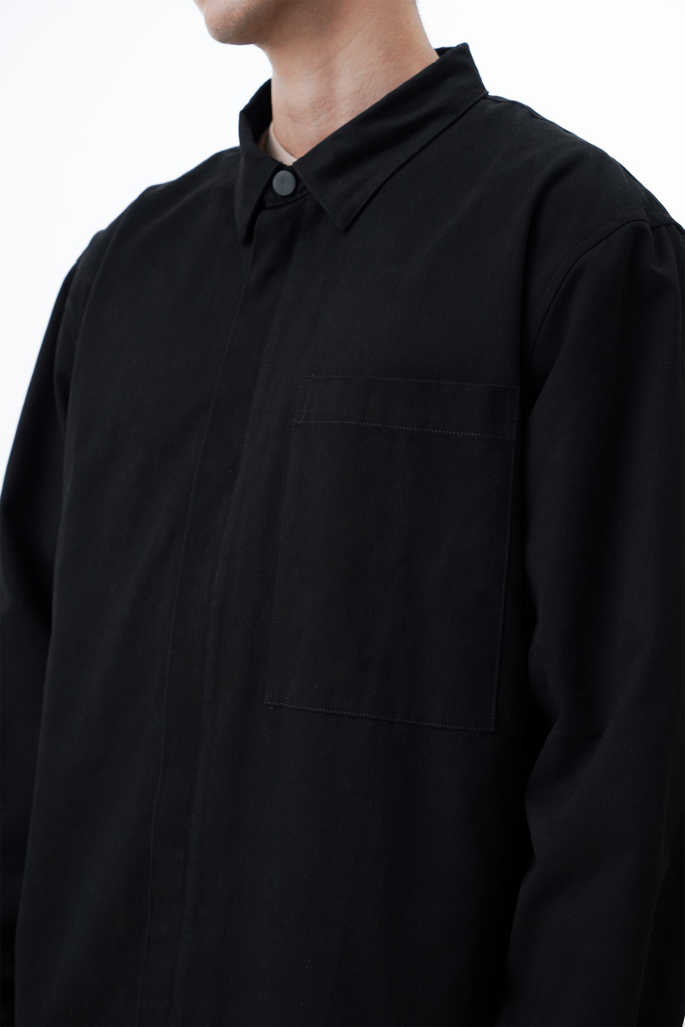 Men's Hidden Placket Overshirt with Zipper - The New Standard