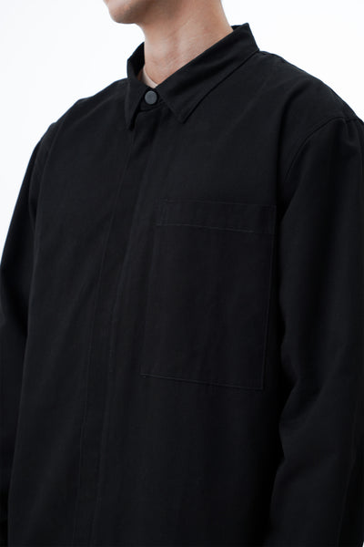 Men's Hidden Placket Overshirt with Zipper - The New Standard