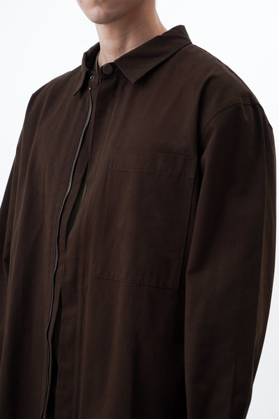 Men's Hidden Placket Overshirt with Zipper - The New Standard