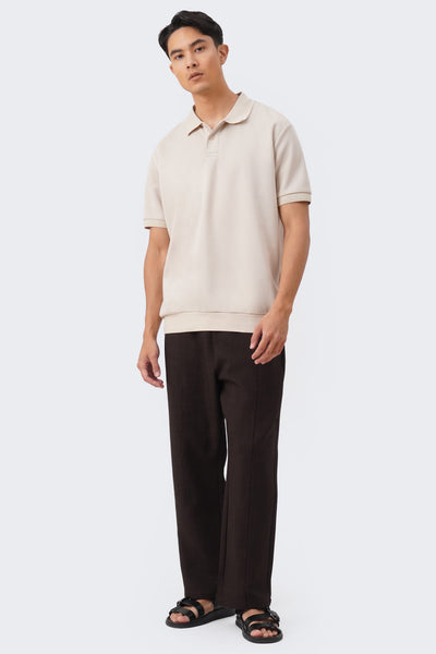 Men's Ribbed Collar Polo with Hem Band - The New Standard