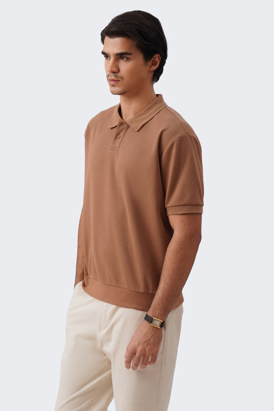 新品/CLUBHAUS RibbedHem Polo - Khaki L 新品/CLUBHAUS RibbedHem Polo - Khaki L CLUBHAUS Ribbed Hem Polo