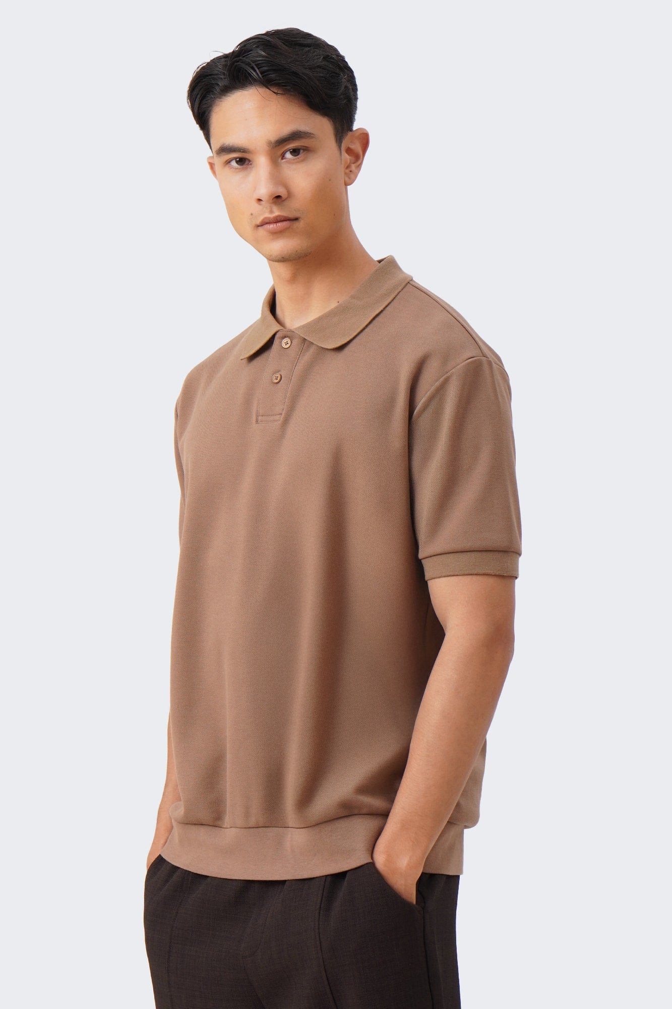 Men's Ribbed Collar Polo with Hem Band - The New Standard