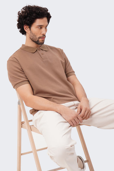 Men's Ribbed Collar Polo with Hem Band - The New Standard