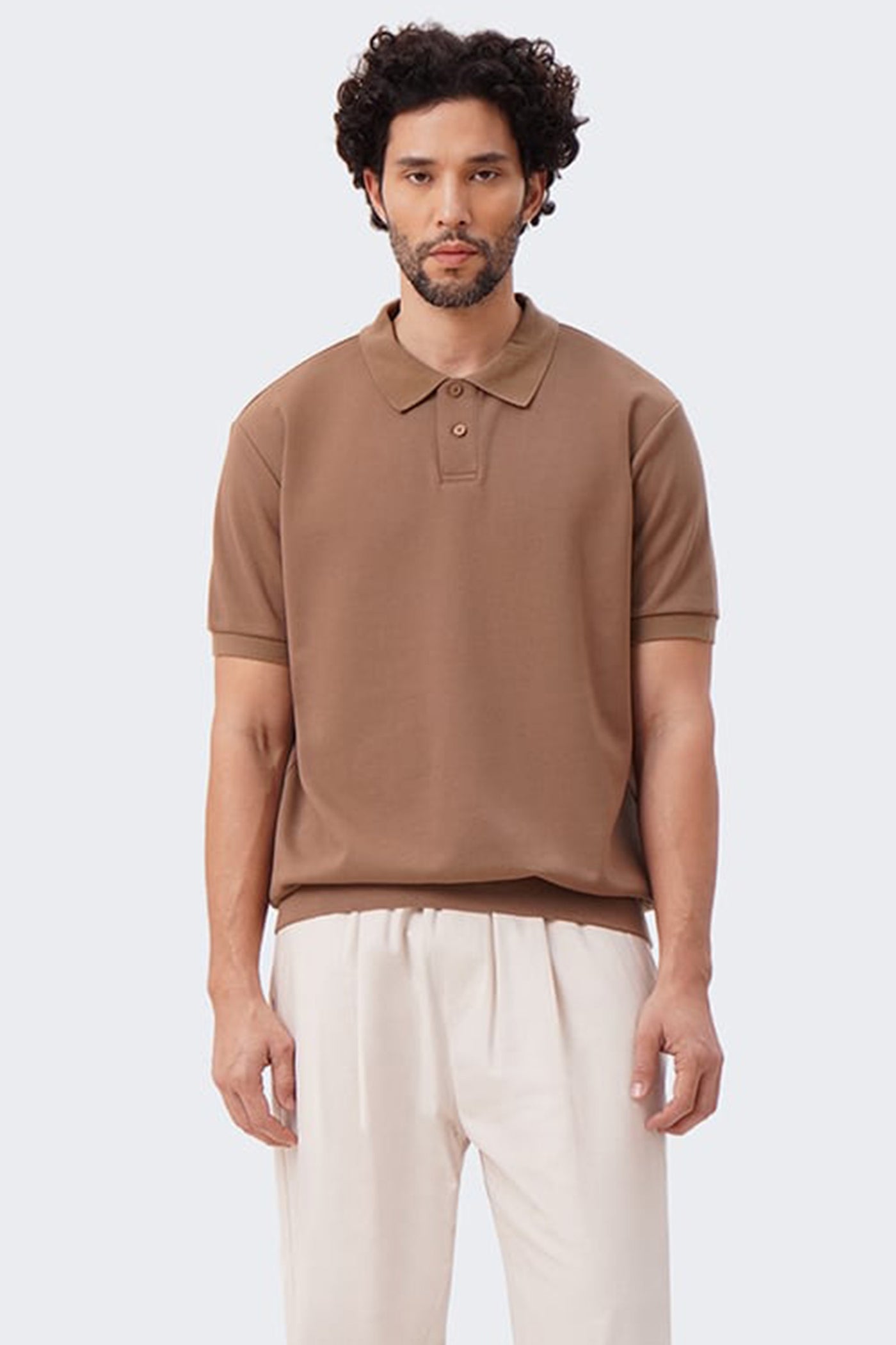 Men's Ribbed Collar Polo with Hem Band - The New Standard