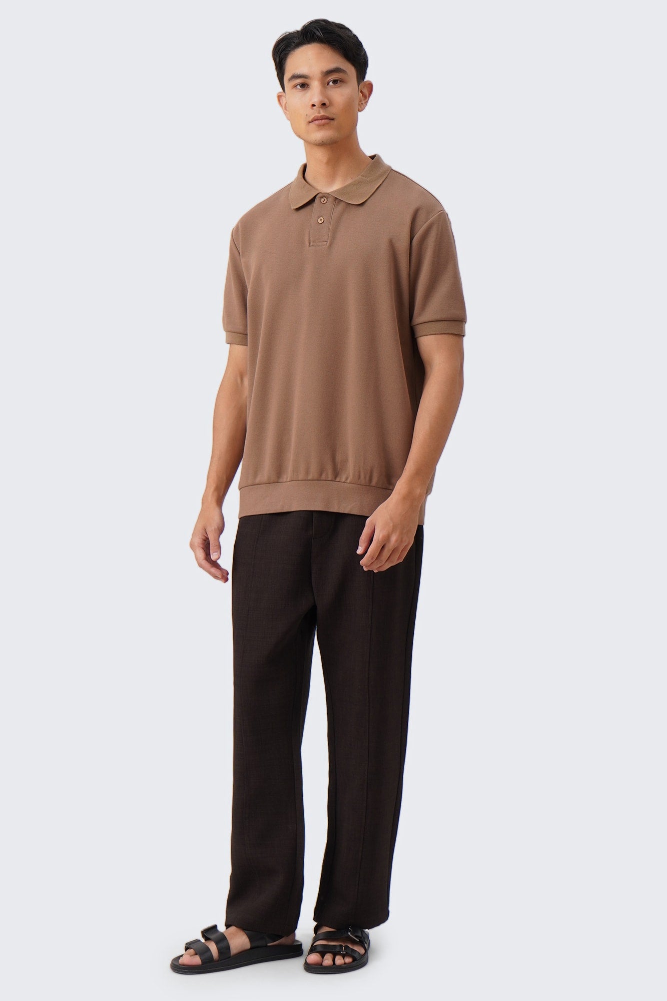 Men's Ribbed Collar Polo with Hem Band - The New Standard