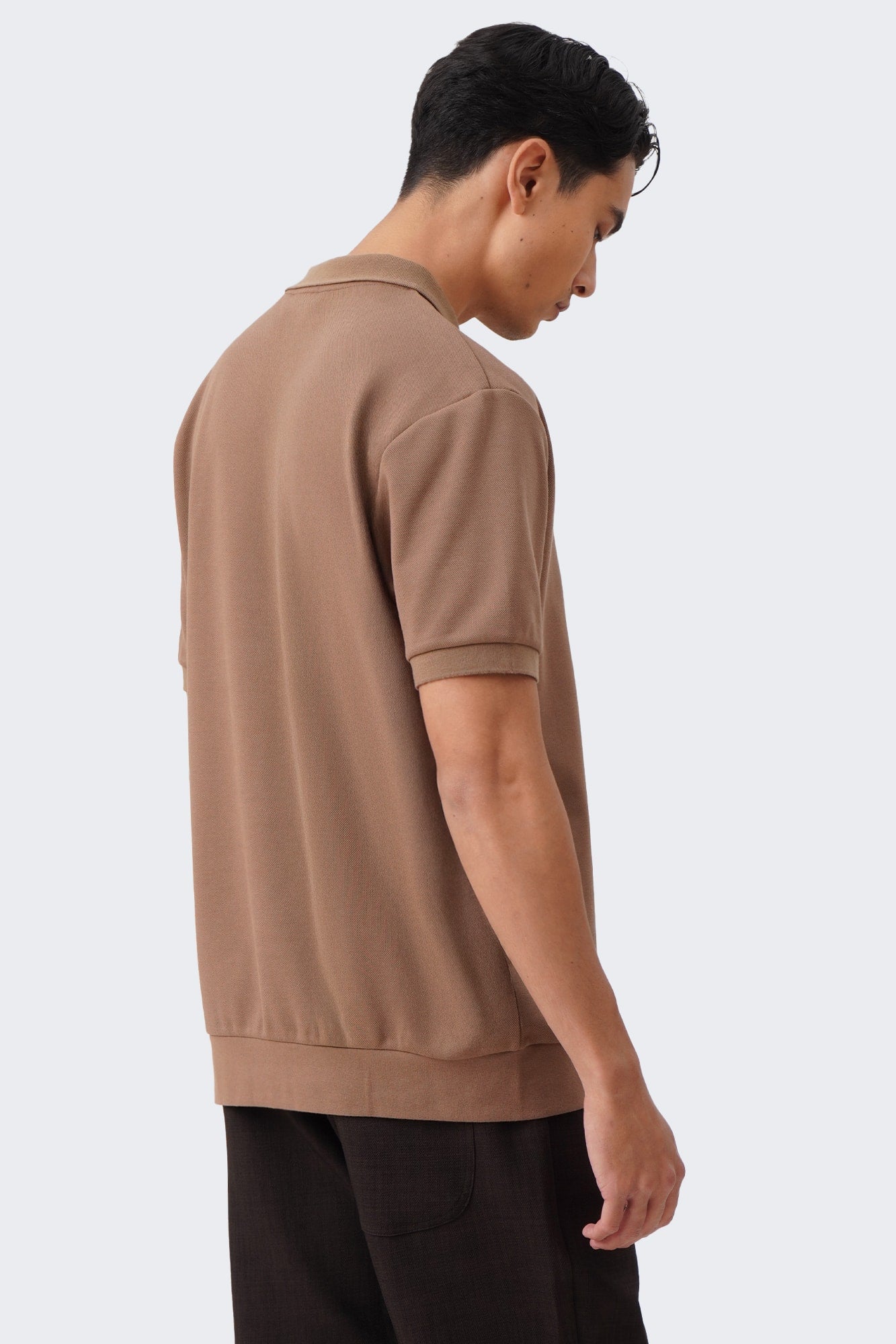 Men's Ribbed Collar Polo with Hem Band - The New Standard