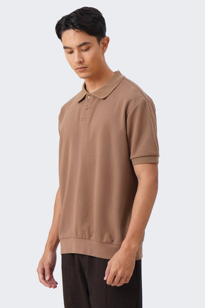 Men's Ribbed Collar Polo with Hem Band - The New Standard