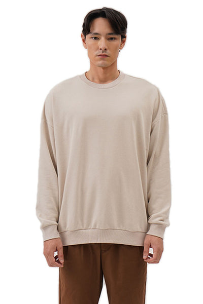 Men's Drop Shoulders Pullover with Hem Band