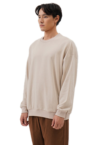 Men's Drop Shoulders Pullover with Hem Band
