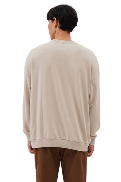 Men's Drop Shoulders Pullover with Hem Band