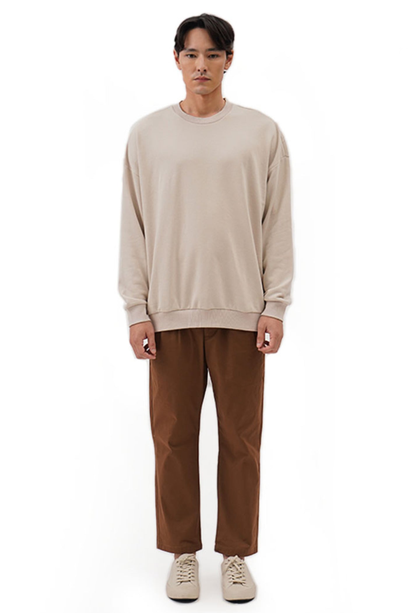 Men's Drop Shoulders Pullover with Hem Band