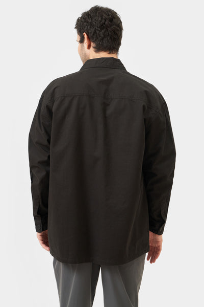 Men's Button Front Overshirt with Pocket