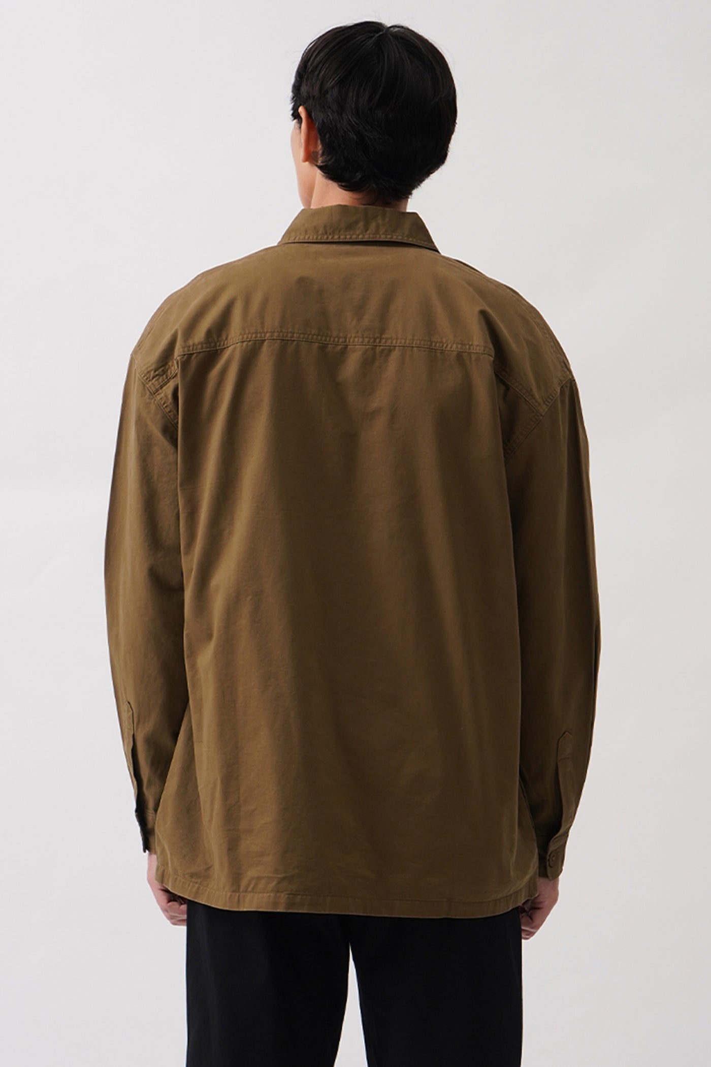 Men's Button Front Overshirt with Pocket