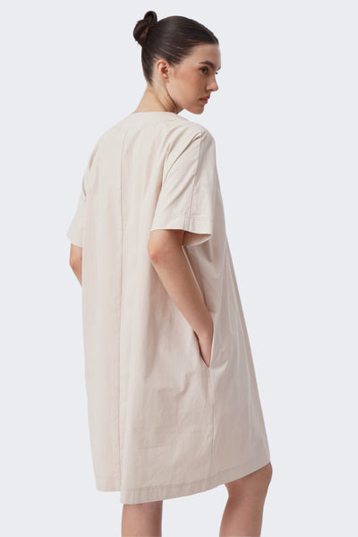 Women's Pop Over Placket Knee Length Dress