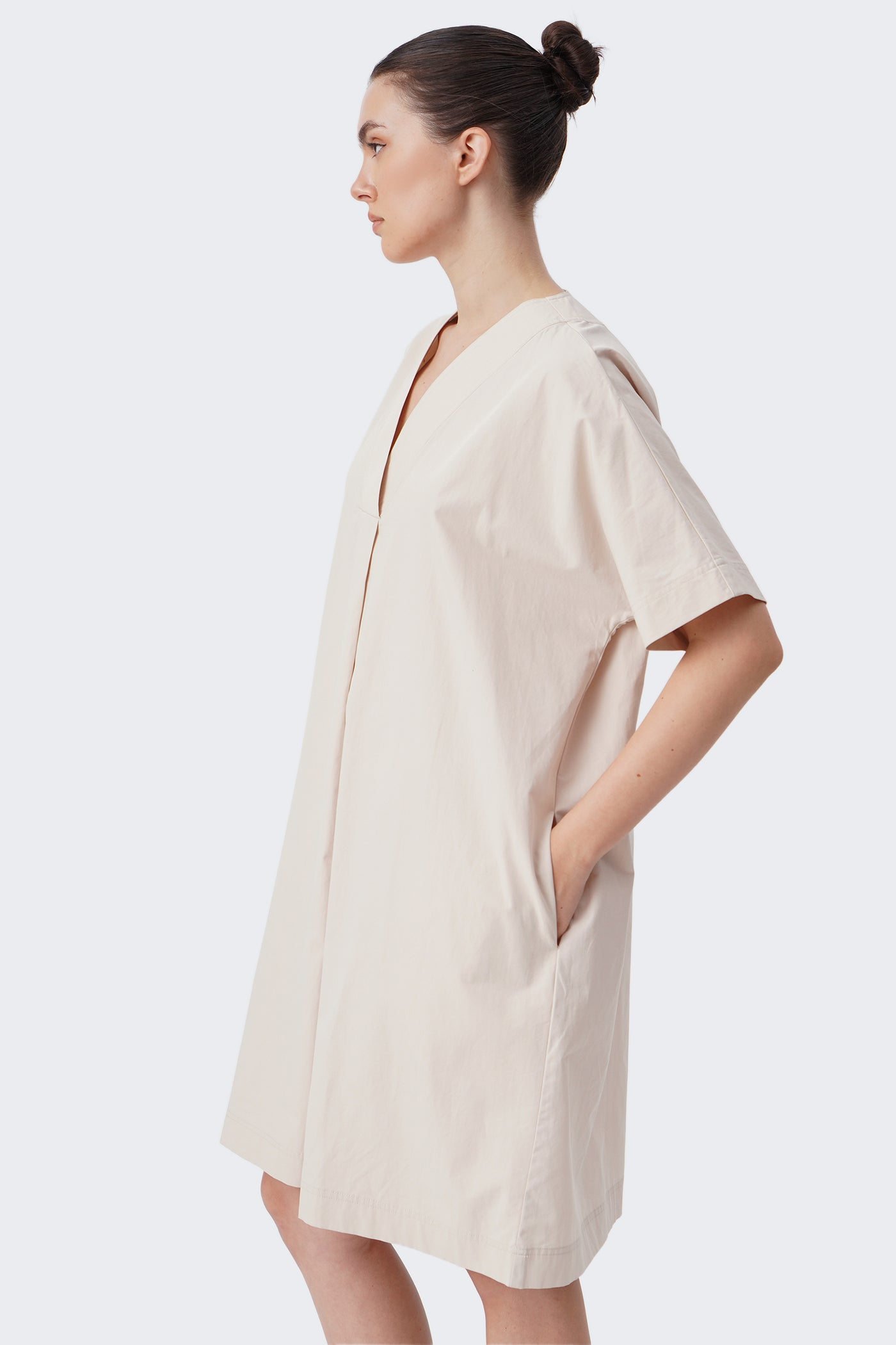 Women's Pop Over Placket Knee Length Dress