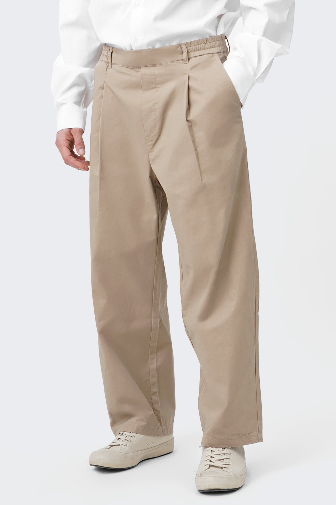 Men's Straight Cropped Pleated Trousers