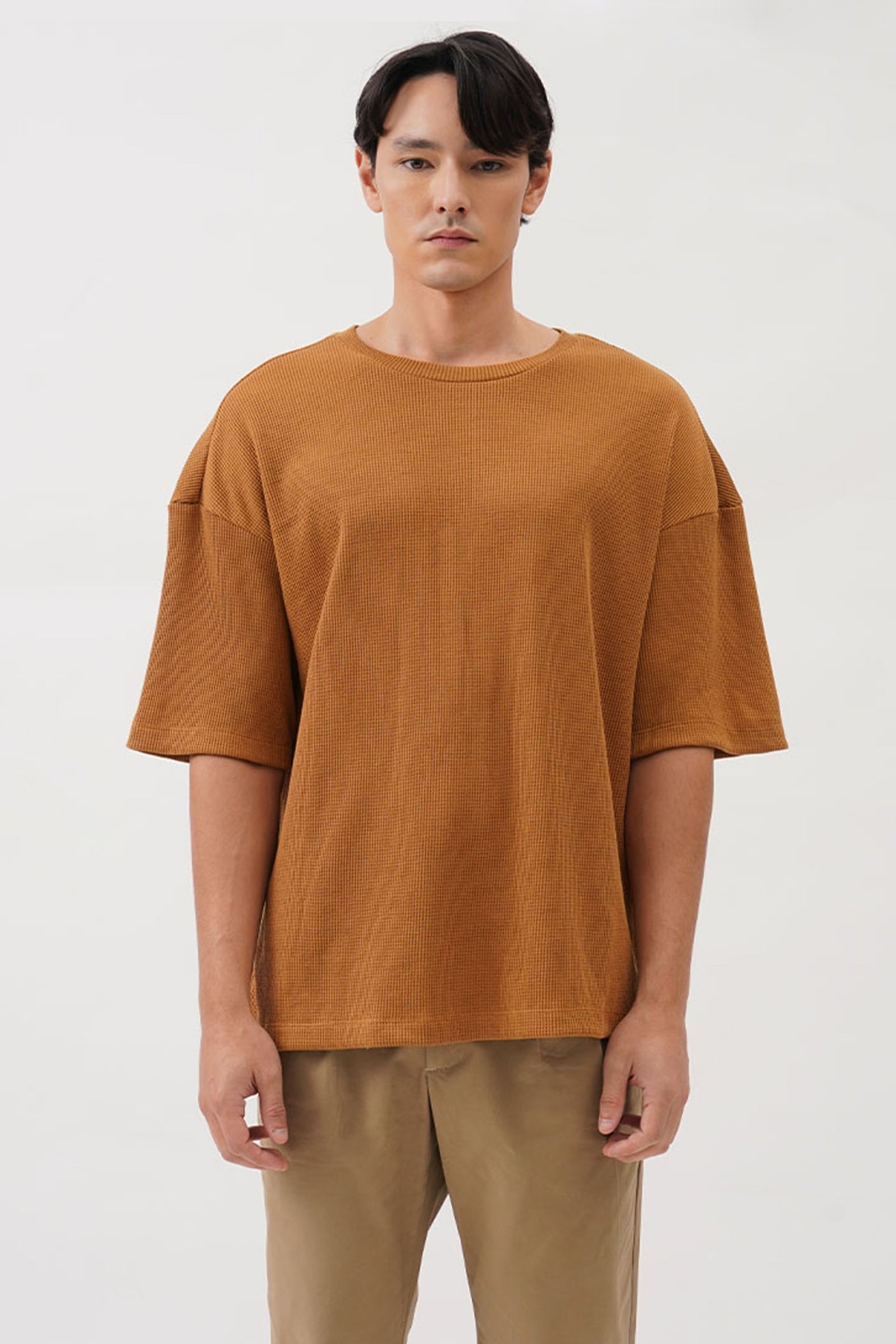 Men’s Oversized Waffle Drop Shoulder T-Shirt