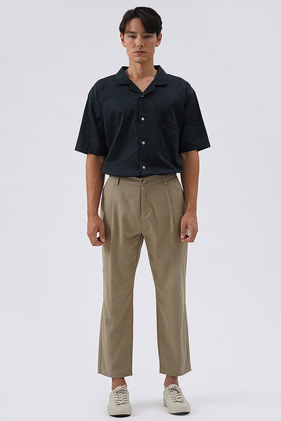 Men’s Front Pleat Cuffed Hem Trousers