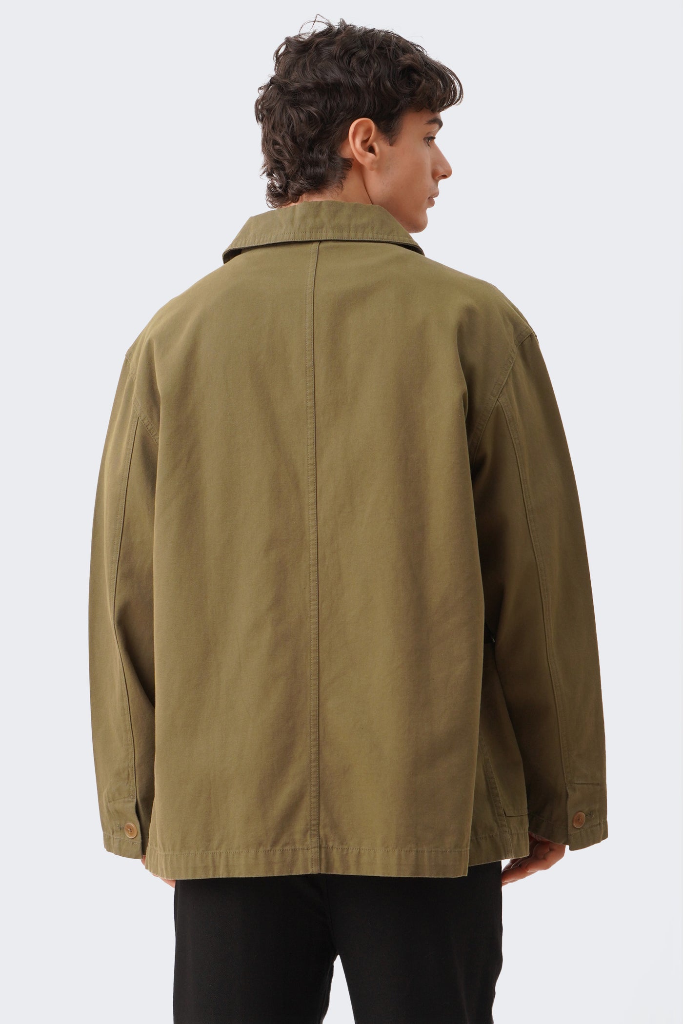 Men's Oversized Linen Triple Pocket Overshirt