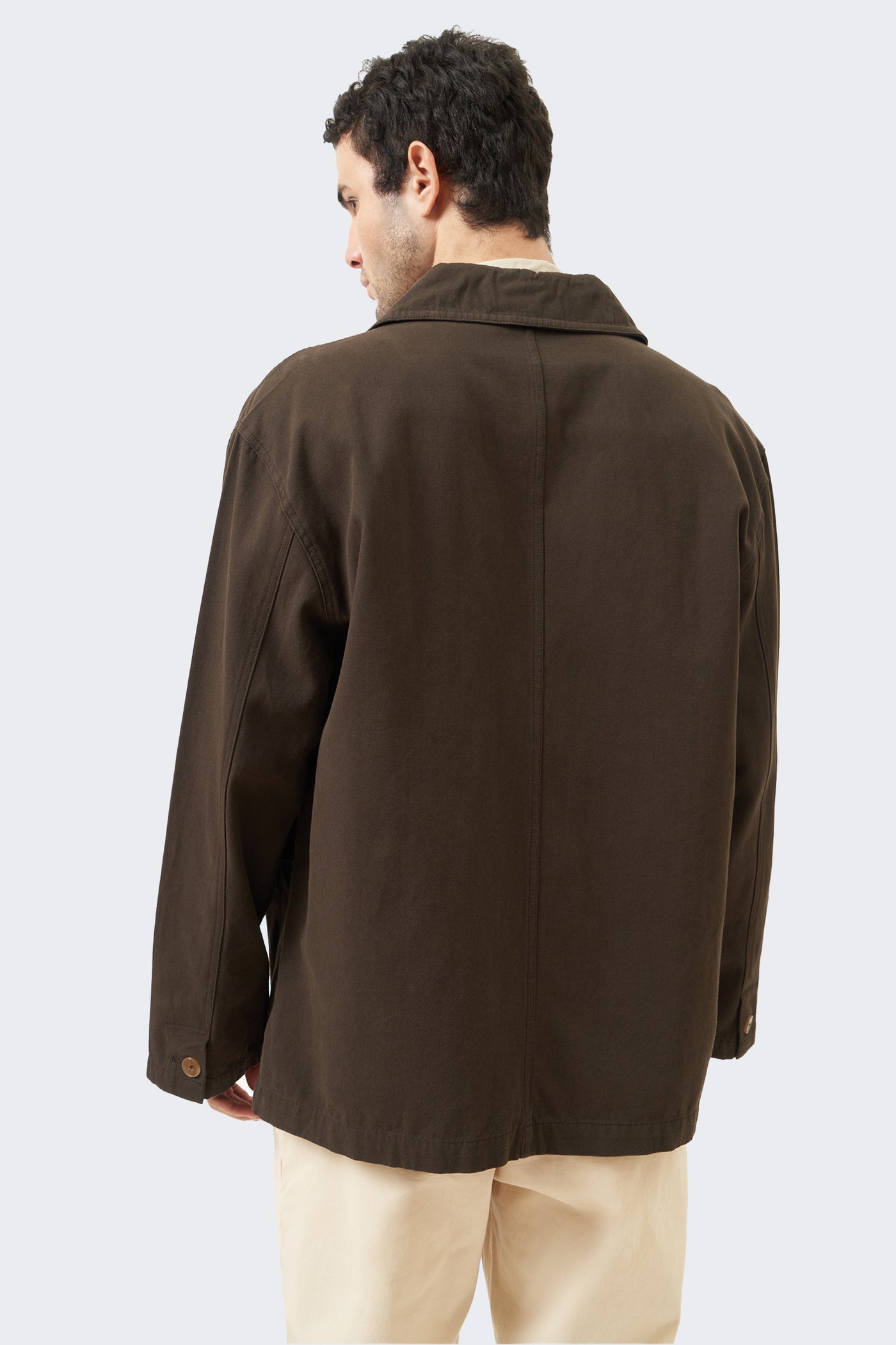 Men's Oversized Linen Triple Pocket Overshirt