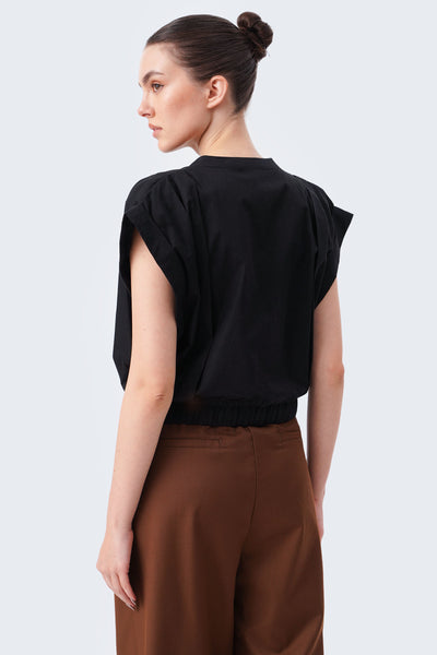 Women's Crop Drawstring Top