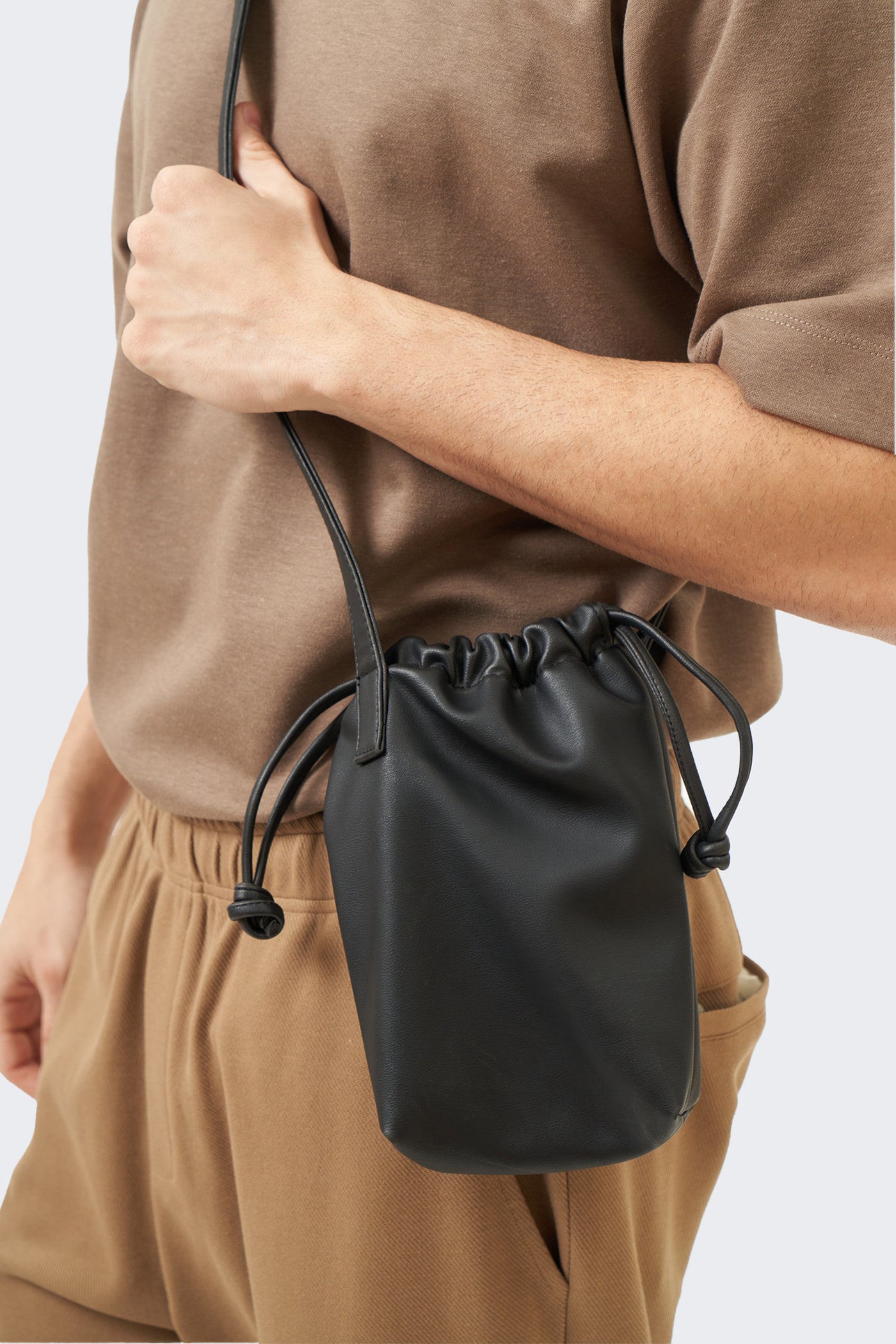 Unisex Mini Leather Pouch Crossbody Bag