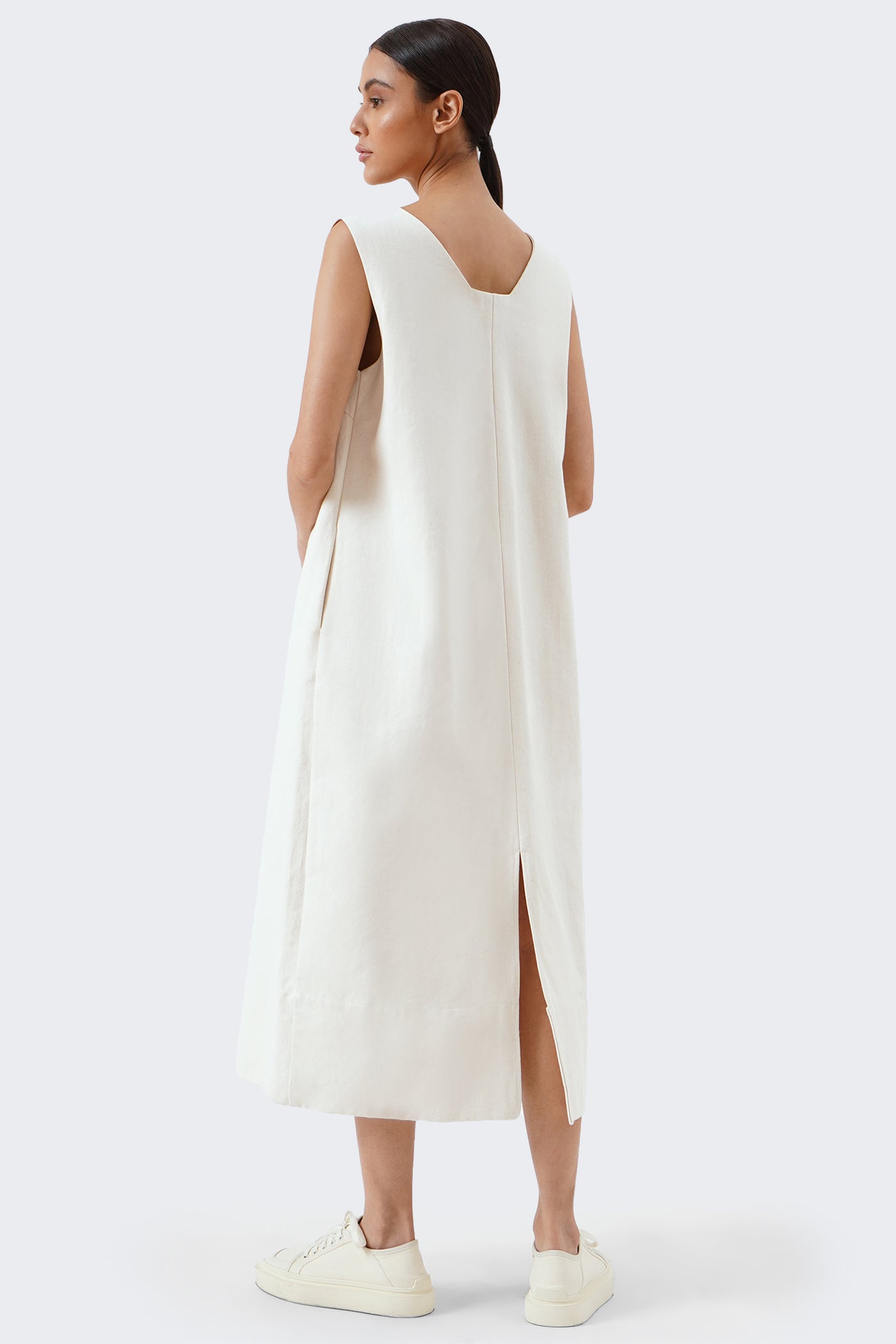 Women's Sleeveless Maxi Canvas Dress