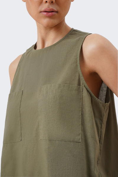 Women’s Cropped Linen Tank