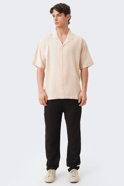 Men’s Notch Collar Linen Shirt