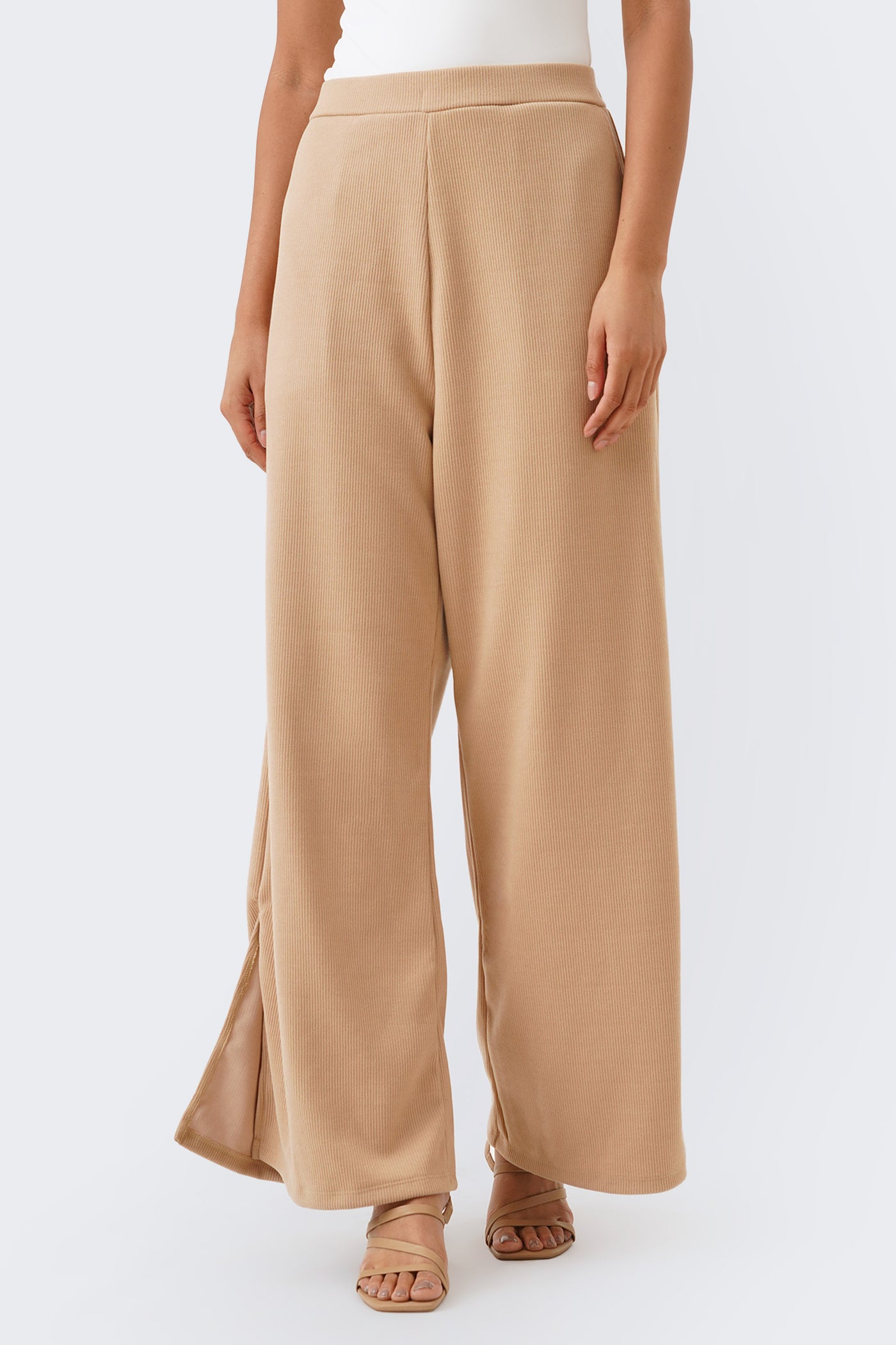 Women's Ribbed Pull-on Flared Pants