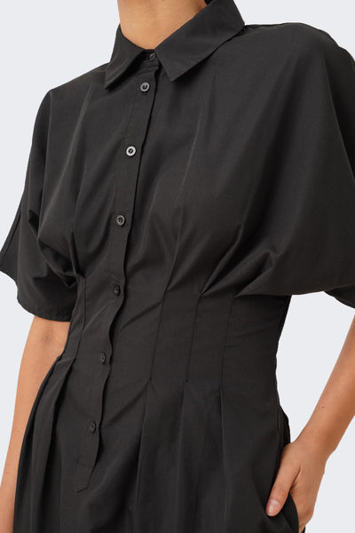 Women's Pleated Maxi Shirtdress