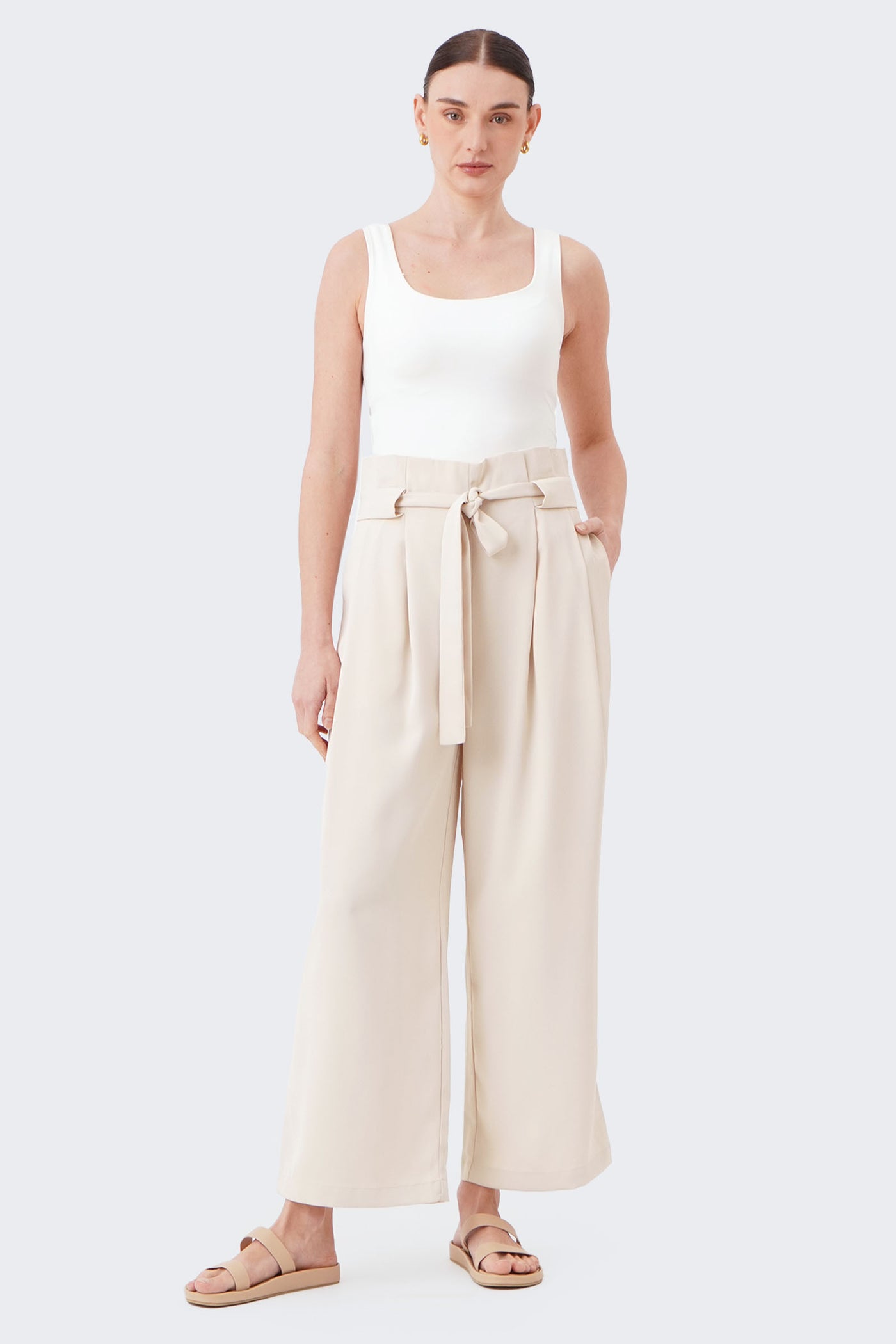 Women's Paperbag Wide Pants