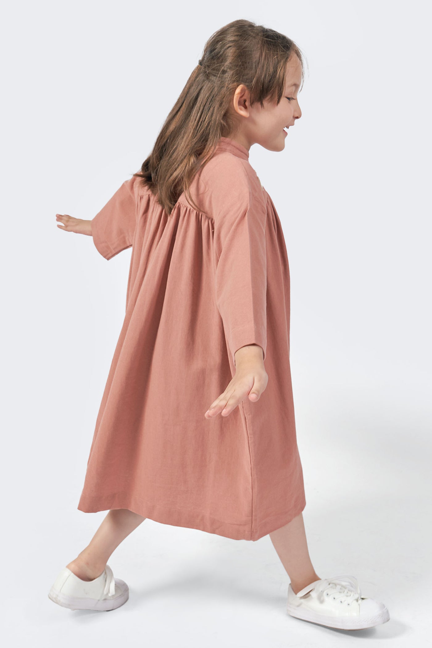 Kids' Quarter Sleeve Shirred Dress