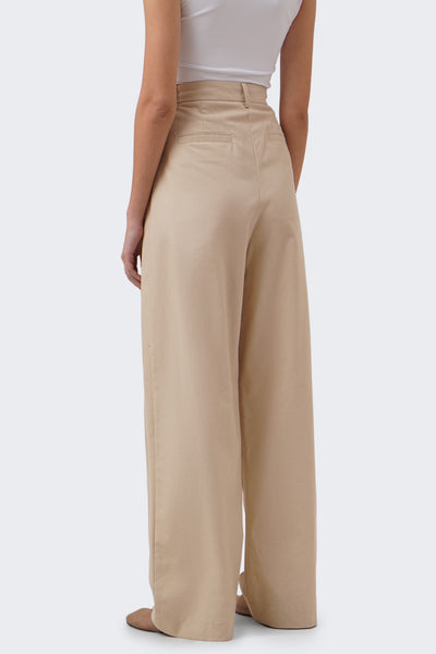 Women's Wide Leg Pleated Linen Pants