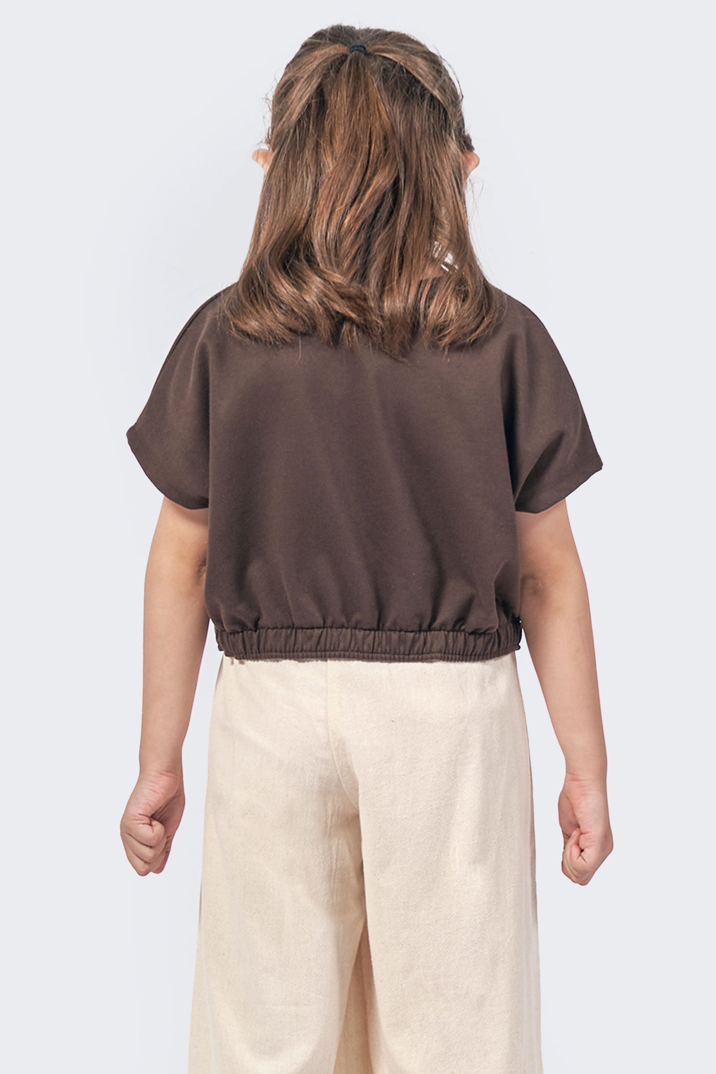 Kids' Gathered Hem Extended Sleeve Top