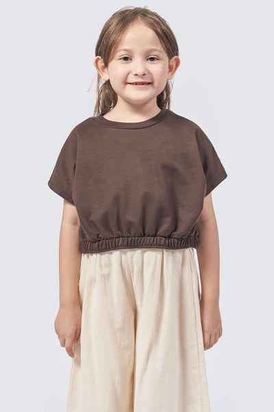 Kids' Gathered Hem Extended Sleeve Top