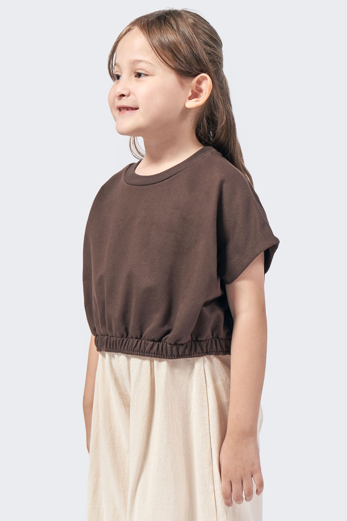 Kids' Gathered Hem Extended Sleeve Top