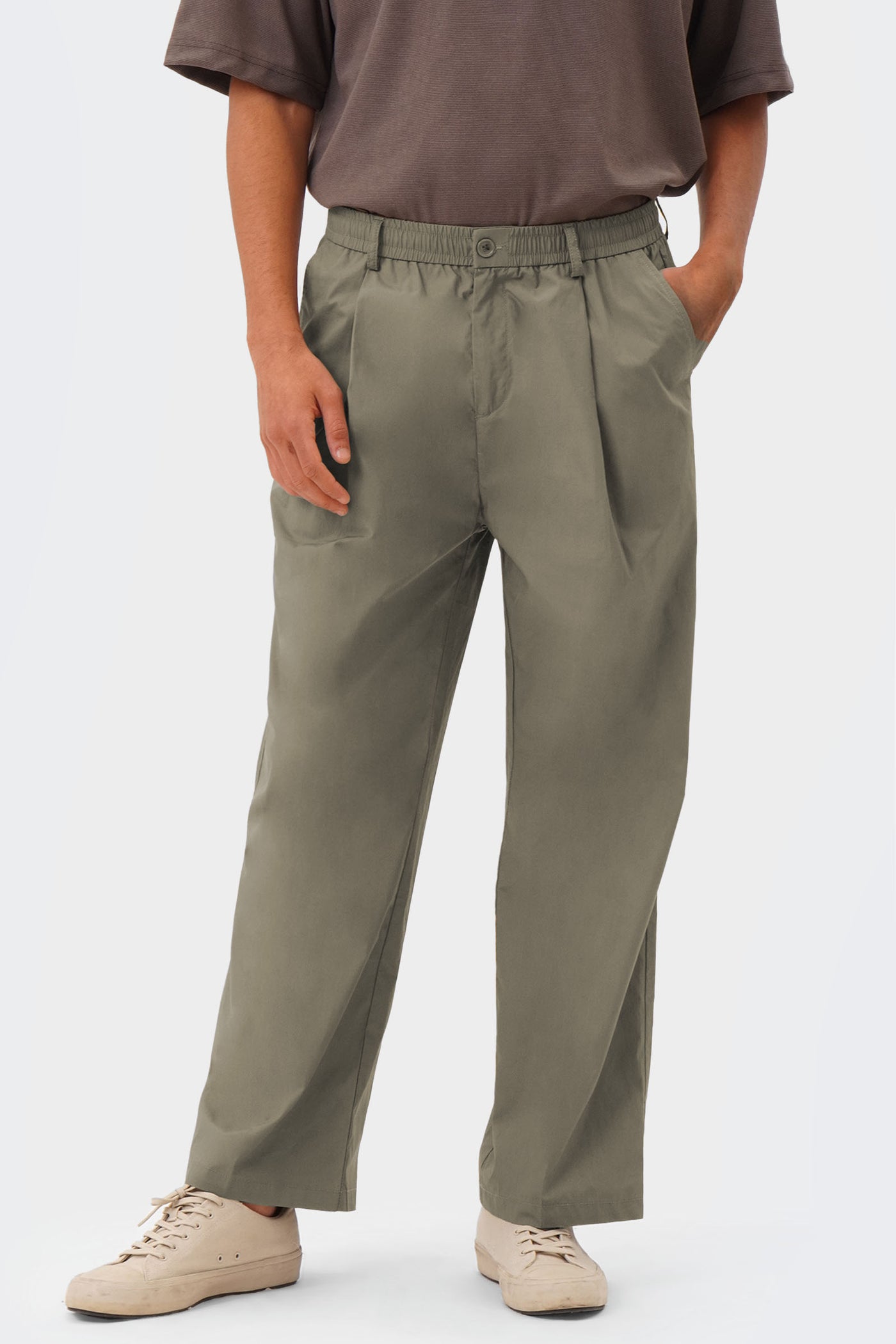 Men's Wide Leg Elastic Waist Trousers - The New Standard