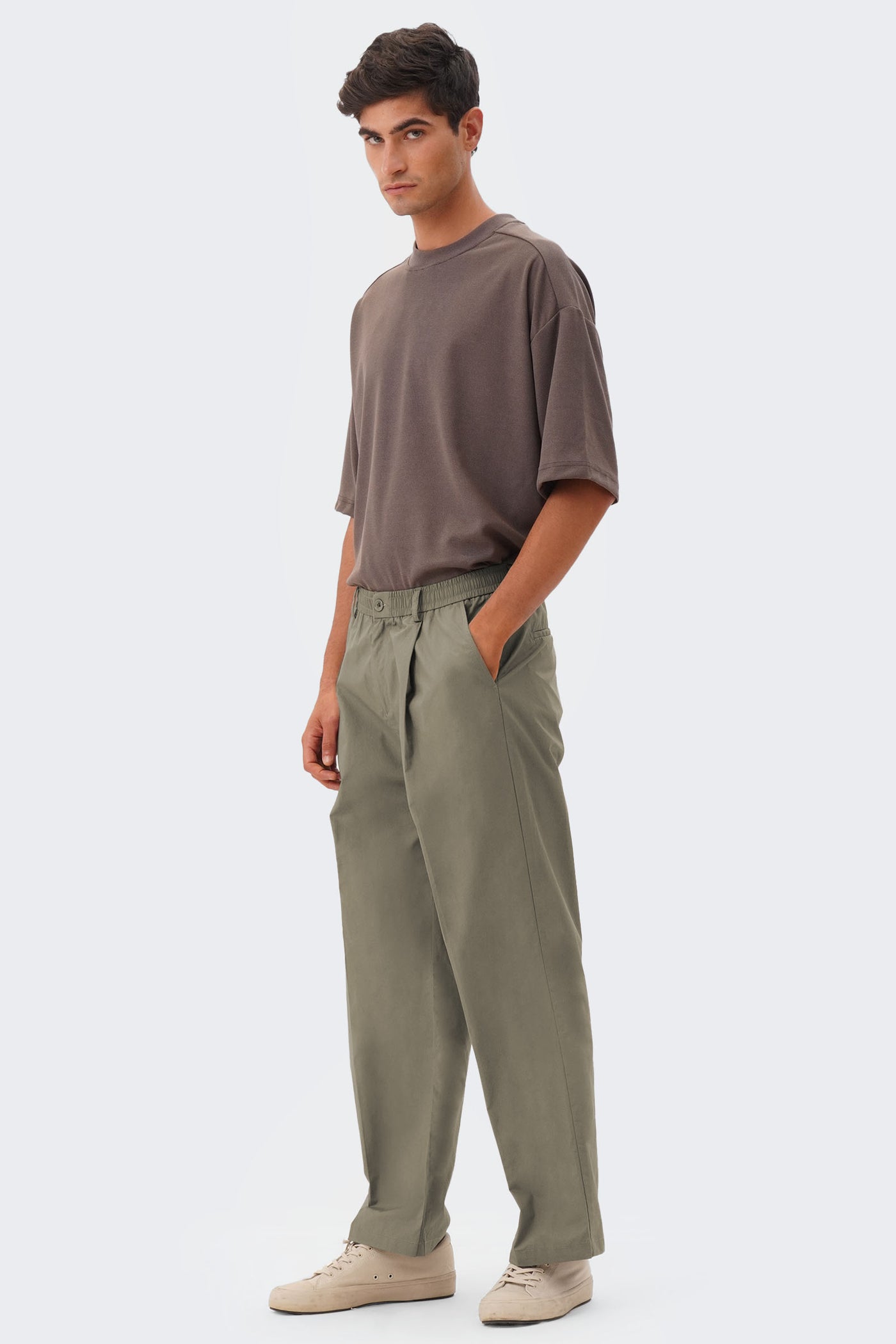 Men's Wide Leg Elastic Waist Trousers - The New Standard